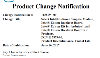 Late spring cleaning at Intel, bins Galileo, Edison, Joule & Recon Jet