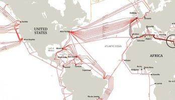 Map of submarine internet cables. By Alexander van Dijk. CC-BY license.