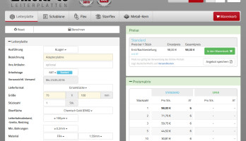 Im verbesserten Online-Kalkulator für Leiterplatten und SMD-Schablonen, werden automatisch der beste Preis sowie die kürzeste Standard-Lieferzeit angezeigt.