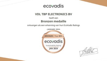 VDL TBP Electronics erhält die EcoVadis-Bronzemedaille