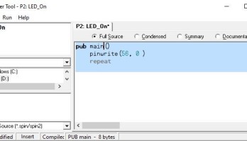 Propeller 2 de Parallax (2) - utiliser le langage Spin2 pour piloter une LED