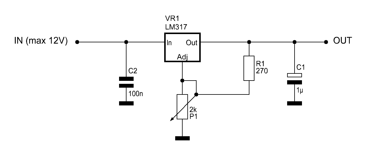 Alimentatore con LM317