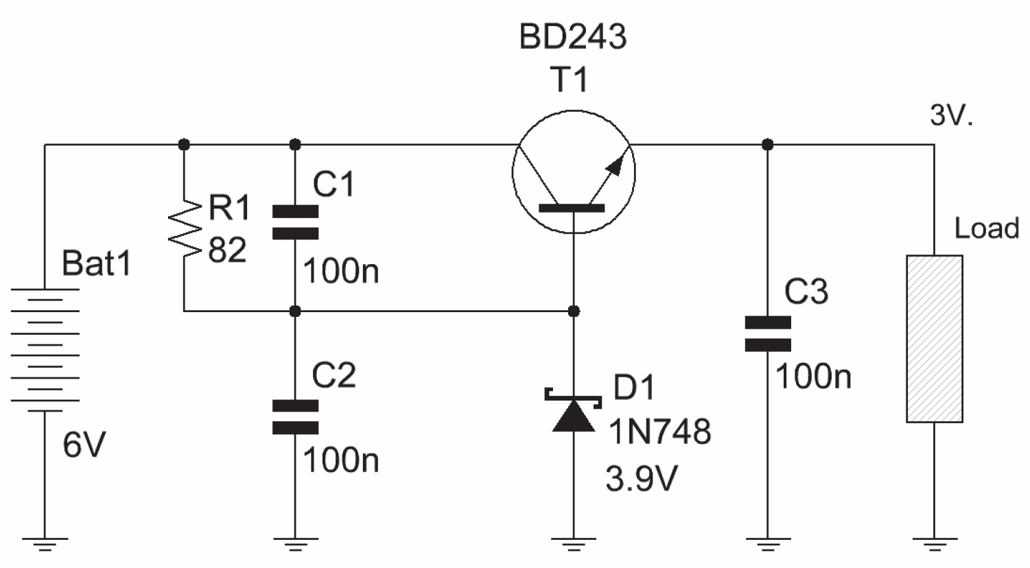 Tensione stabilizzata di 3V