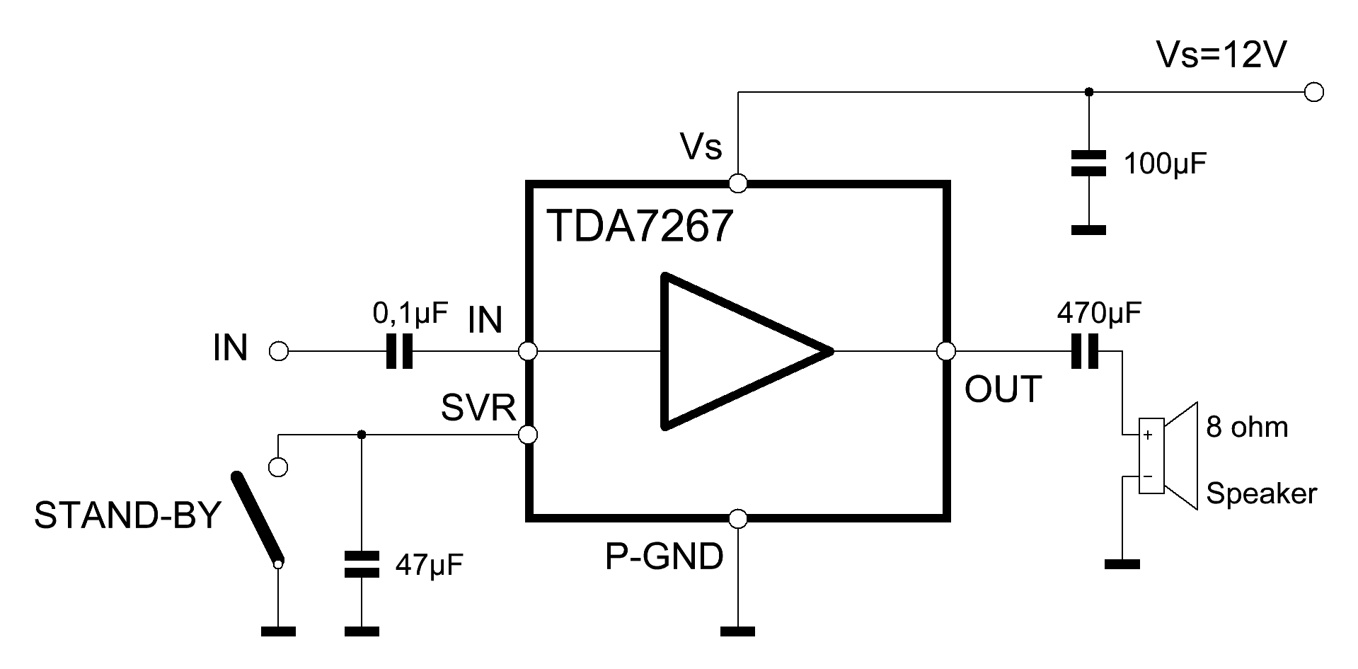 Mini Amplificatore Audio da 2W con TDA7267