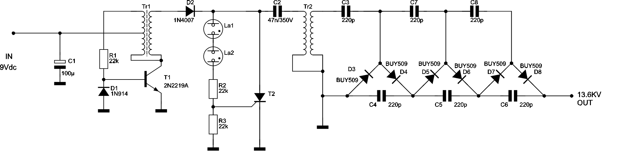 Alimentatore EAT da 13,5 kV