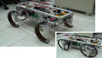 Robot met wielen die in benen kunnen veranderen