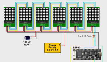 MicroPython voor de ESP32 c.s. (Deel 2) - Eenvoudig Matrix Displays besturen  