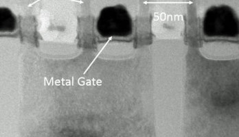 SRAM-cellen bestaande uit zes transistoren in 5nm-technologie. Afbeelding: Imec.