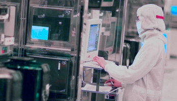 Vervaardiging van een 12"-wafer bij TSMC.
Foto: TSMC.