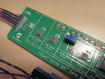 MCP9800 I2C temperature sensor on circuit board
