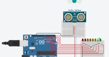 the value of ultrasonic sensor will be printed in led