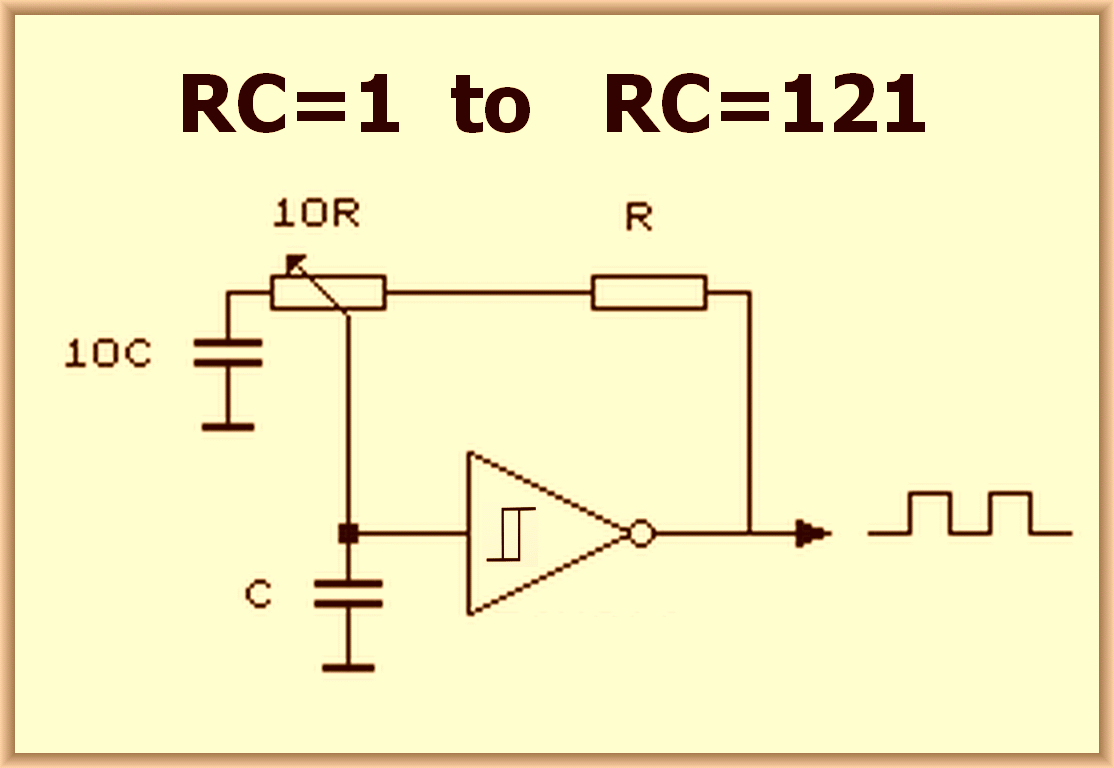 Extended tuning range for RC-oscillators like the 555