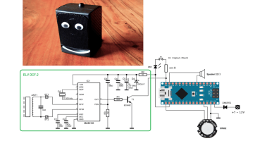 Motion triggered talking DCF77 clock