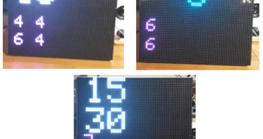 ESP32 Tennis score Board with 2 64x32 Led Matrix P4 boards