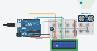 ultrasonic sensor value in lcd display with arduino