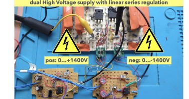 High voltage supply scheme with a simple series regulation  for + and - HV