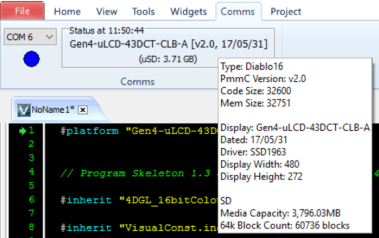 Workshop4 IDE display connected