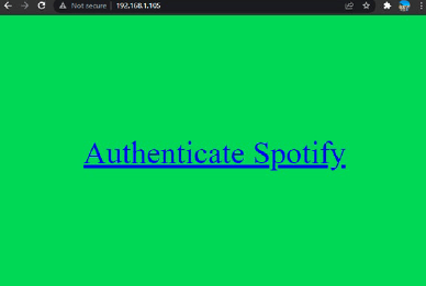Webpage offered by the controller to log in at Spotify