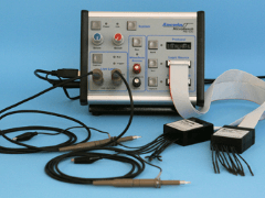 Desktop instrument monitors and simulates MCU interfaces