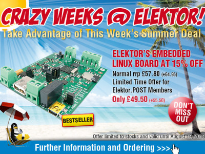 Crazy Summer Deal: Elektor’s Embedded Linux Board at 15% Off