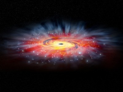 Virtual telescope makes first image of a black hole