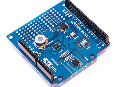 MEAS: all weather sensors on one Arduino shield. Image  credit: Mouser.
