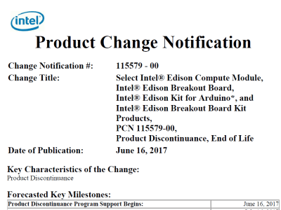 Late spring cleaning at Intel, bins Galileo, Edison, Joule & Recon Jet