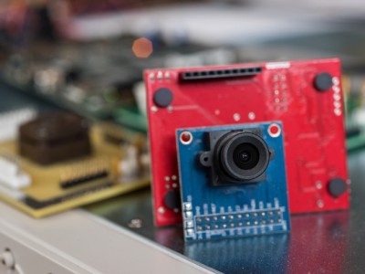 Camera with gesture recognition powered by harvested energy