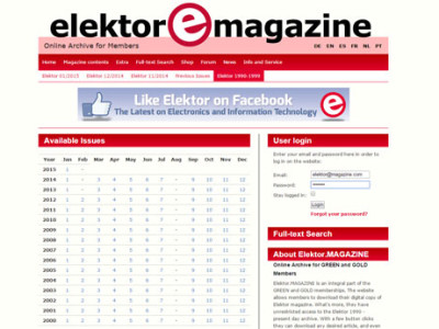 The complete Elektor 1990 - Present Day archive now available for GREEN and GOLD members