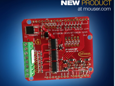 Infineon’s Arduino-Compatible 24V PROFET Switch Shield  Now at Mouser Electronics