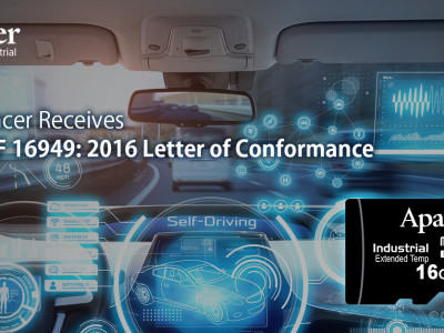 Apacer Receives IATF 16949: 2016 Letter of Conformance
