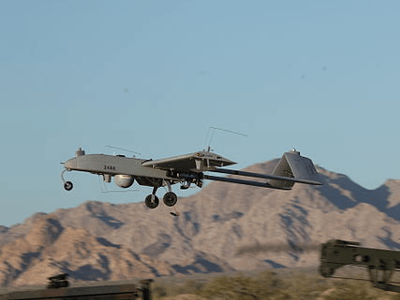 Drone launches from Speedbag Airfield, California