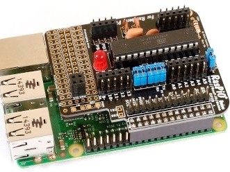 The RasPiO Duino mounted on an RPi