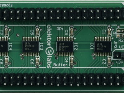 Top view of the normal RPi buffer board (PCB 150719-1 v1.0) Top view off the normal RPi buffer board (PCB 150719-1 v1.0)