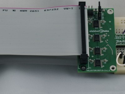 T-board buffer (PCB 150719-2 v1.0) conneted to RPi and breadboard T-board buffer (PCB 150719-2 v1.0) conneted to RPi and breadboard