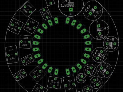 C2-PCB The PCB for the rotary-switches for the larger capacitor decades