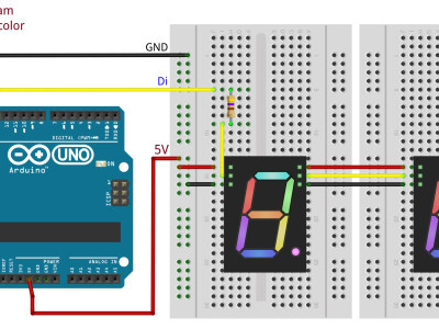 2x 1" RGBDigit with Frizing breadboard 2x 1" RGBDigit with Frizing breadboard