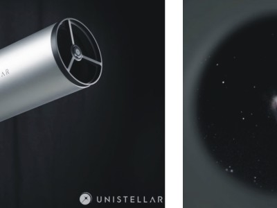 Das kleine und bequem zu transportierende eVscope ist dank des eingebauten Bildverstärkers sogar besser als viele größere Instrumente (Fotos: Unistellar Optics).