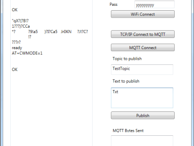 Benutzeroberfläche des MQTT-Clients.