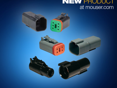 TE Connectivity’s DEUTSCH DT family of connectors, now available from Mouser Electronics, consists of three series: the DT series, DTM series, and DTP series.