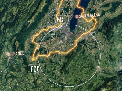 Der geplante FCC schneidet den LHC: Bild CERN.