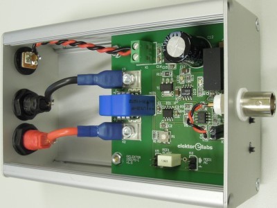 Top/Front view Prototype 150170-1 v1.0 Top/Front Prototype Potentialfreie Strommessung für Oszilloskope (150170-1 v1.0)