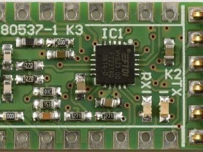 Top view of USB-RS232 converter PCB 180537-1 v1.0 Top view of USB-RS232 converter PCB 180537-1 v1.0