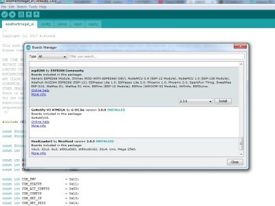 Figure 6 Arduino IDE: installing ESP8266 boards