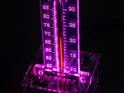 Enclosure purple backlight With transparent enclosure, purple scale backlighting