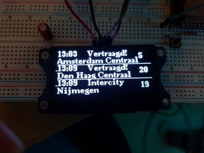 Departure times on OLED Departure times of the first 3 trains departing from station Utrecht Centraal