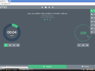 Screendump laptop - Menu opened in WebUI in Volumio Screendump laptop - Menu opened in WebUI in Volumio