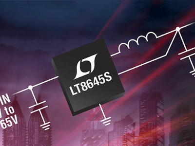 Convertisseur abaisseur, synchrone, 2,2 MHz, 65 V, 8 A en sortie, réduction des émissions EMI/EMC bien en dessous des limites de la norme CISPR25, classe 5