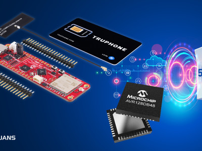 La nouvelle carte de développement pour microcontrôleurs 8 bits se connecte aux réseaux 5G LTE-M NB-IoT 