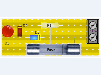Surveillance des fusibles: Circuit de surveillance d'un fusible à LED clignotante